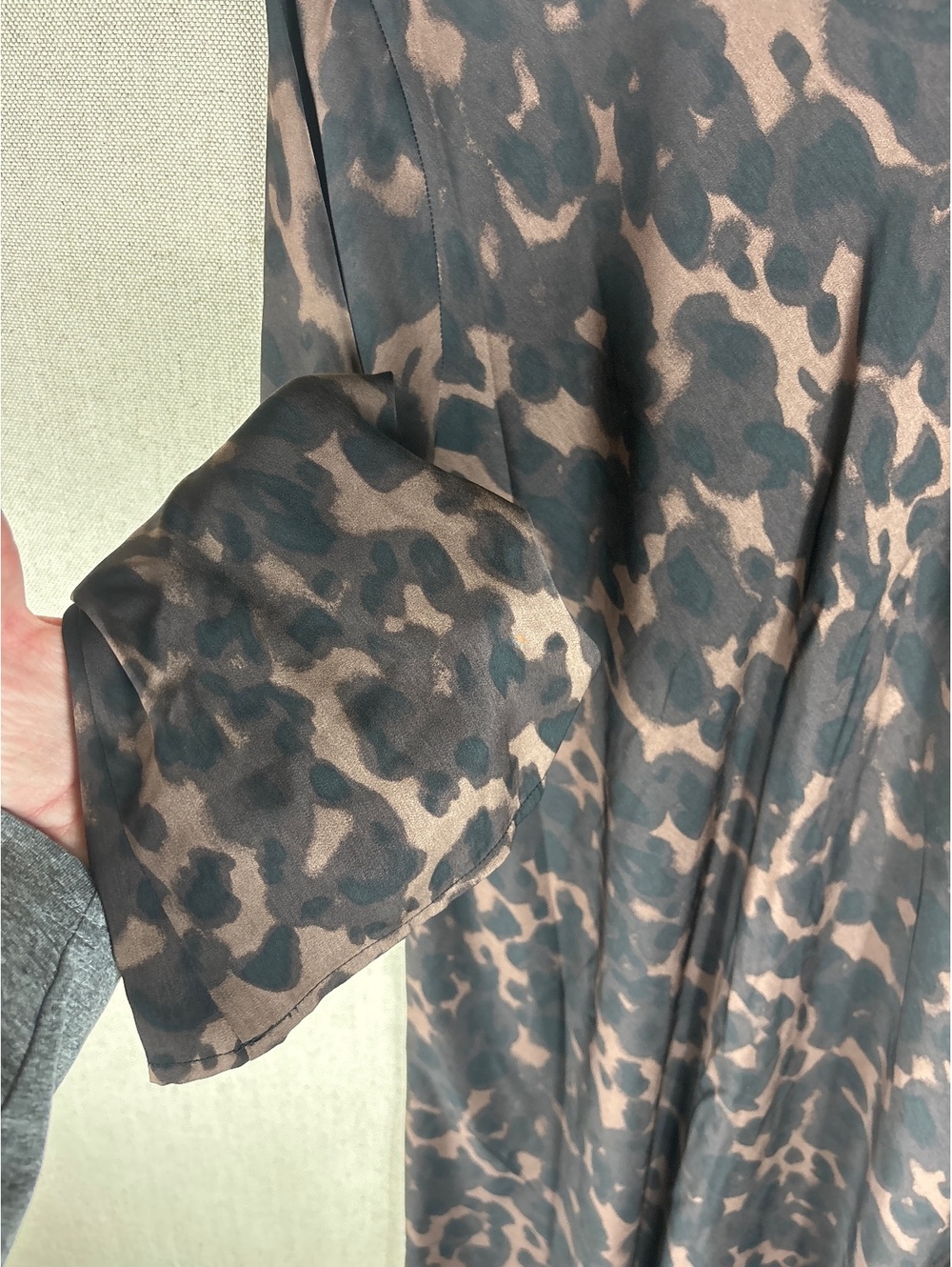 Gap > New with Tags Brown Animal Print Long Sleeve Dress Large - Picture 3 of 7